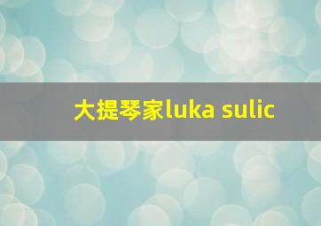 大提琴家luka sulic